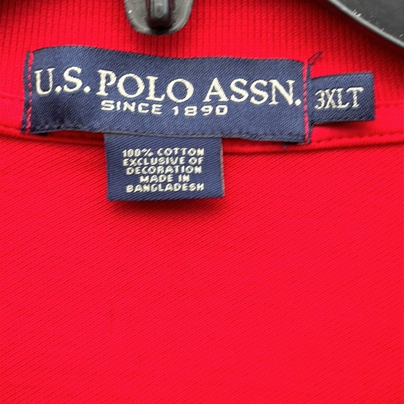 U.S Polo Assn. Men’s Plus Size Short Sleeve Red Tee Size 3XLT - Picture 6 of 9